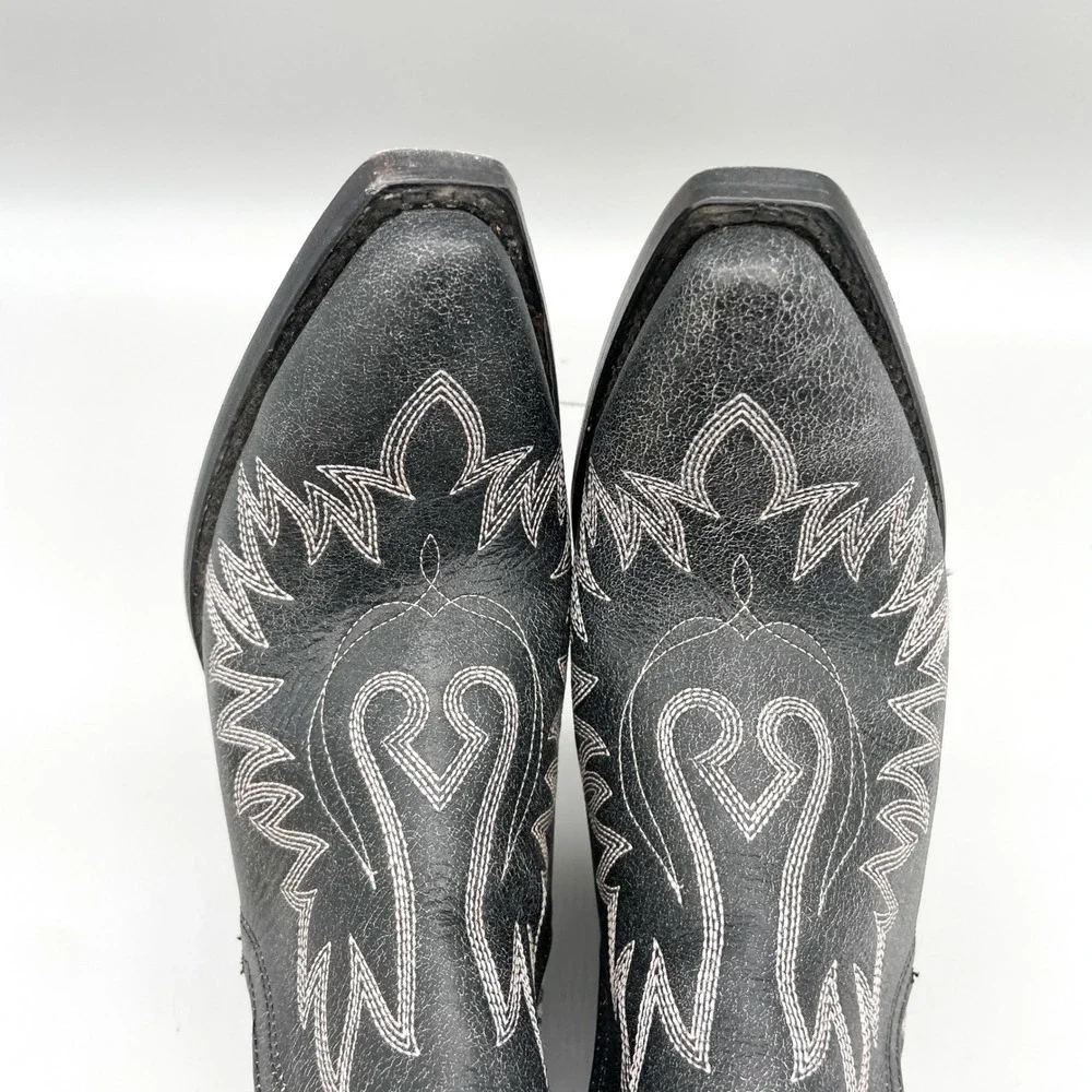 Ariat Pendleton Dixon Boots Womens 9B Black White Leather Western Aztec Festival